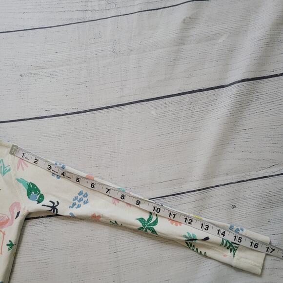 Hanna Andersson Size 6/7 Bird Print Long Sleeve Pajama Top Palm Tree Cute - Picture 5 of 7